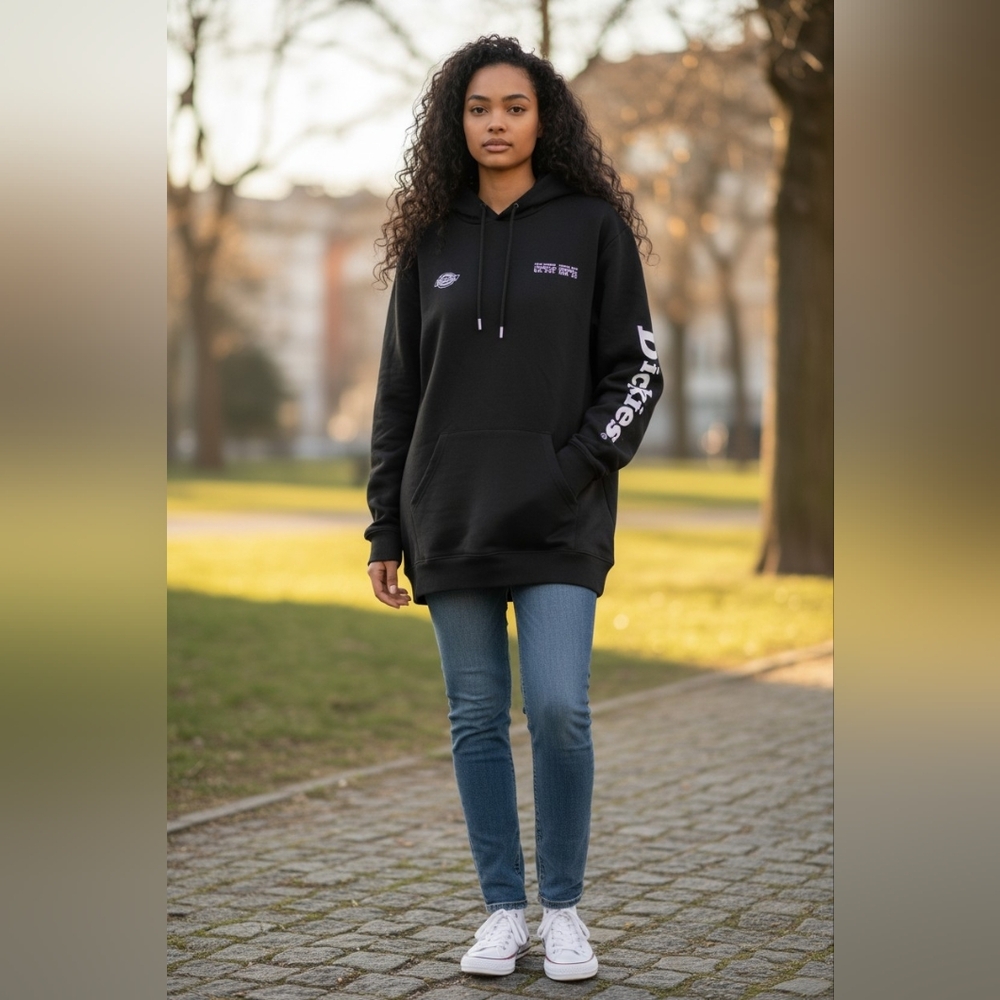 Dickies Girl Juniors' Hoodie Dress - Black Size XS